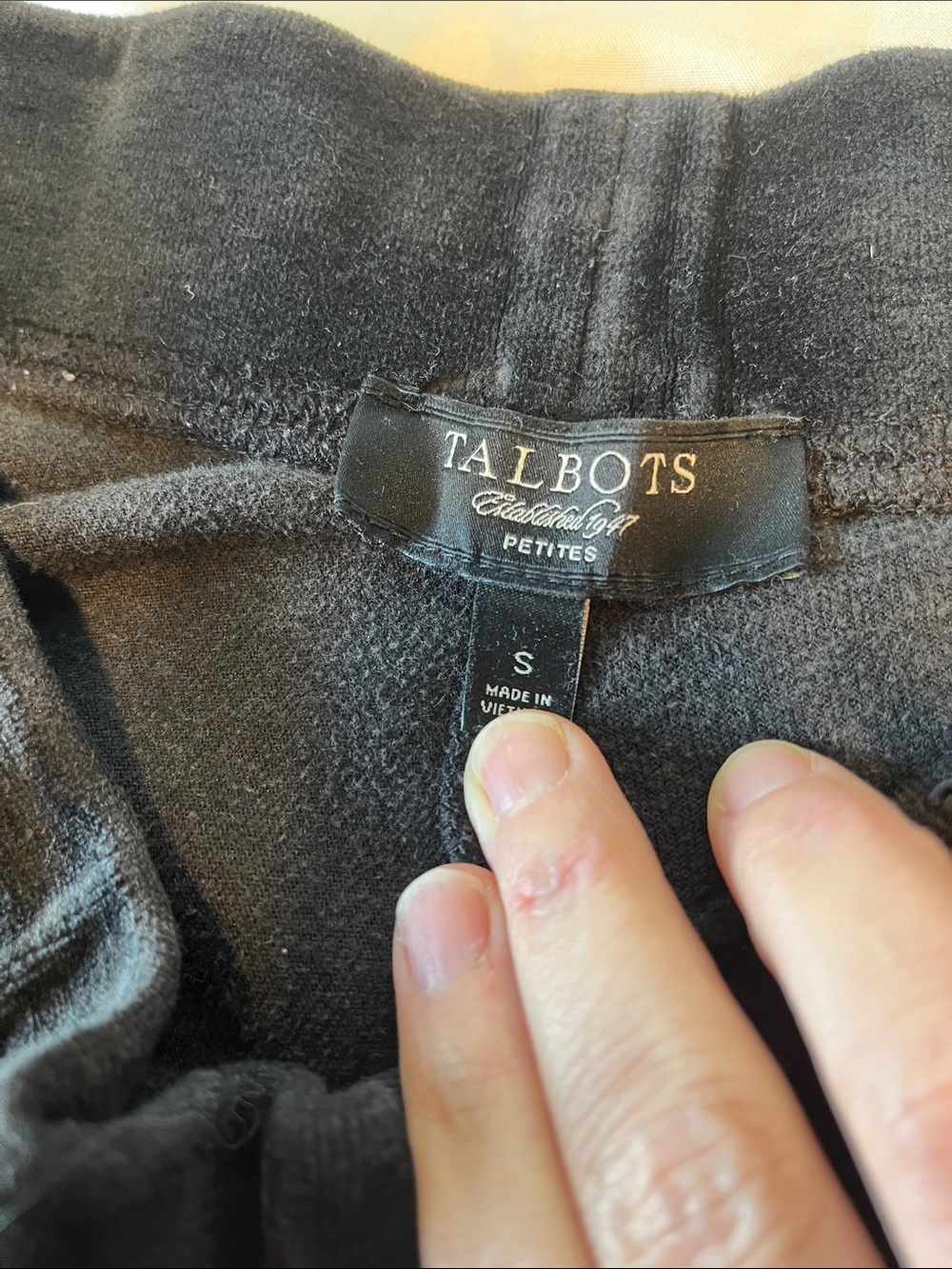 Talbots Black Petite Velour Lounge Pants with Drawstring Small P - Picture 2 of 5